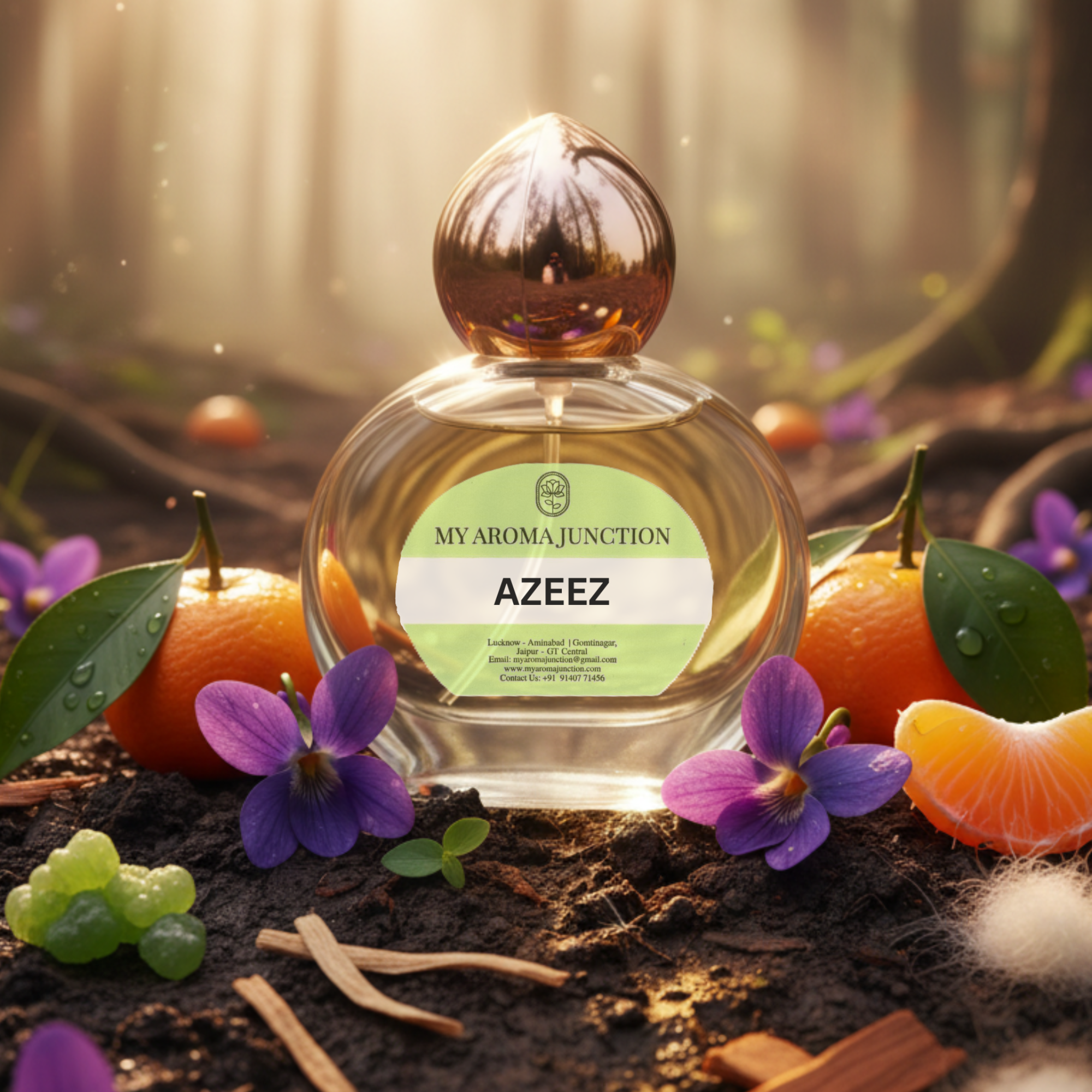 Azeez Attar 12ml – Fresh Citrus Floral & Warm Woody Musk Blend